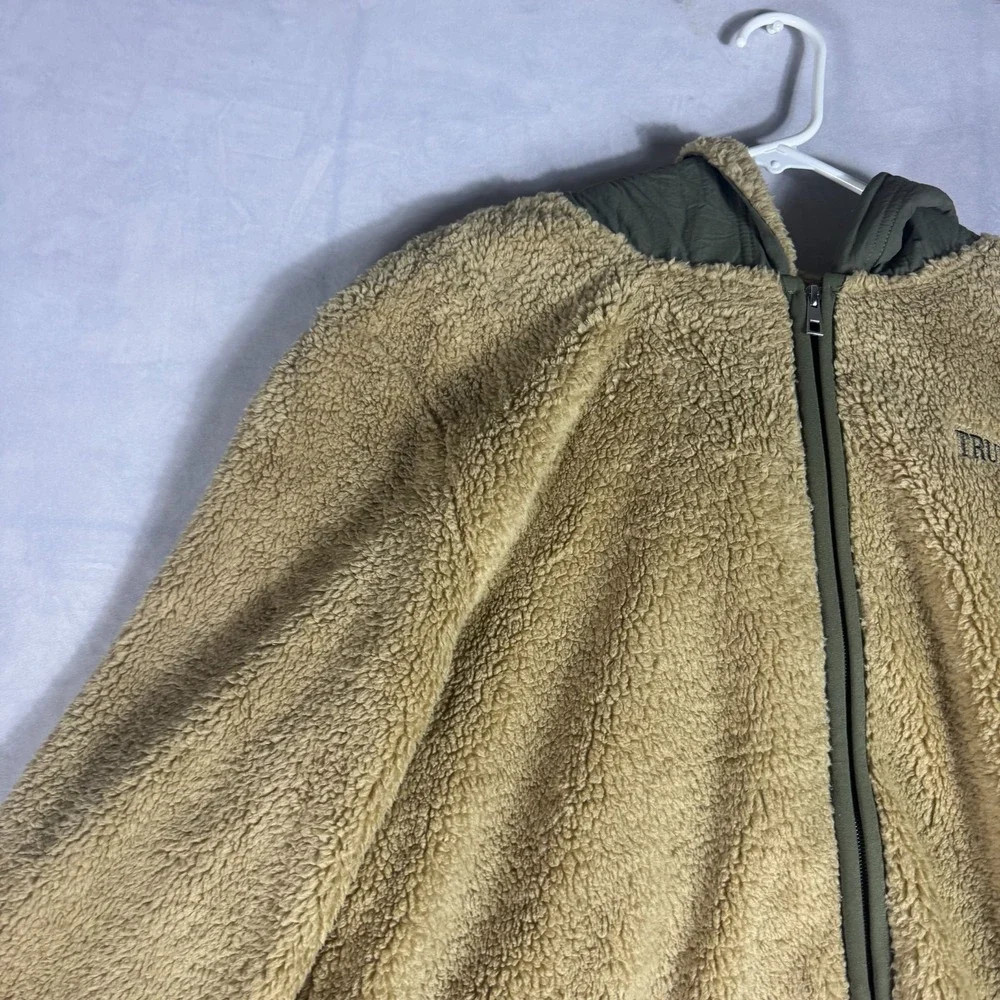 NWT‎ True Religion Mens Hoodie Tan Sherpa Fleece Hooded Full Zip Long Sleeve L
